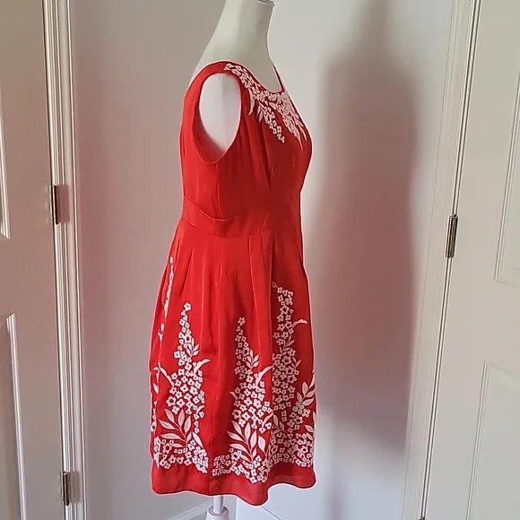 Antonio Melani Orange Embroidery Floral  Dress Size 12 - Picture 5 of 15